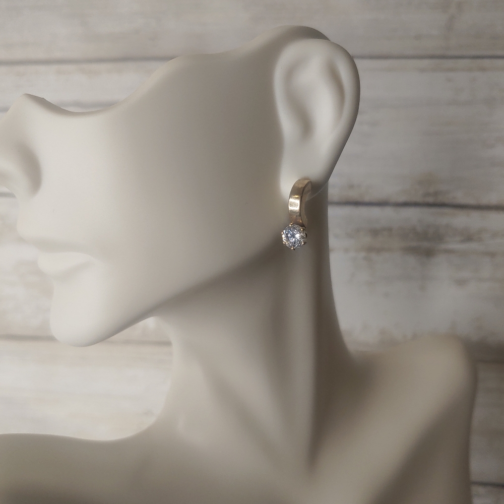 Curved Crystal Studded Earrings